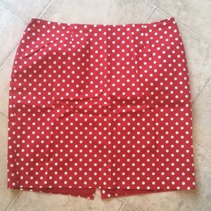 Talbot's red and white polka dot pencil skirt 22W